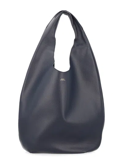 Apc A. P.c. Mini Cowhide Shoulder Bag In Blue