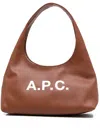 A.p.c. Structured Shoulder Bag With Bold Lettering In Brown