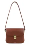 A.p.c. A. P.c. Mini Leather Flap Handbag With Adjustable Strap In Pattern