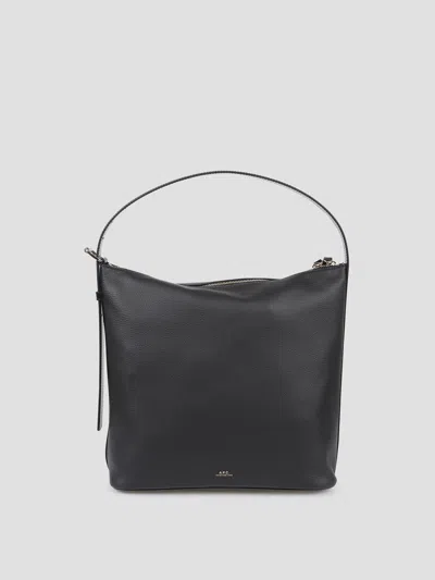A.p.c. A. P.c. Mini Leather Sac For The Modern Trendsetter In Noir