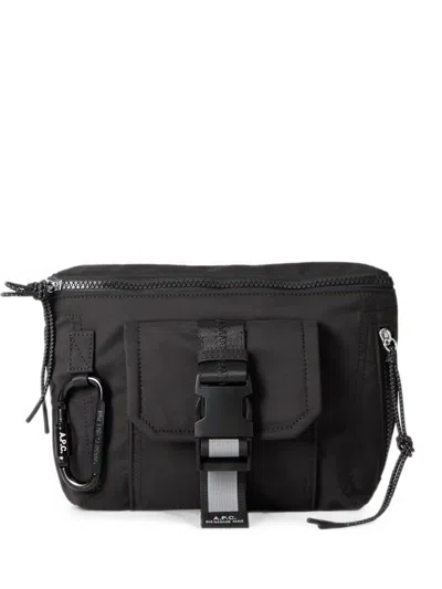 A.p.c. A. P.c. Mini Nylon Crossbody Bag With Climbing Rope Zip Pull In Nero