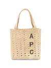 A.p.c. Rectangular Raffia Tote Bag With Sturdy Top Handles In Sand