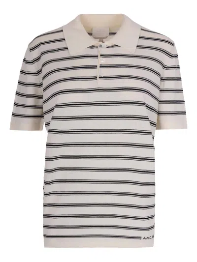 A.p.c. A. P.c. Mini Ribbed Polo With Button Fastening - Size M In White
