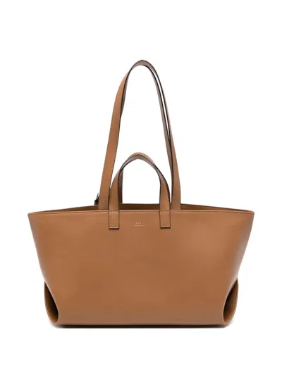 A.p.c. A. P.c. Mini Smooth Texture Top Handle Handbag With Pouch In Brown