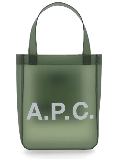 A.p.c. A. P.c. Mini Tote Handbag 'lou' - Small In Green