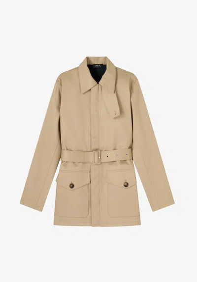 A.p.c. A. P.c. Modern Cotton Trench Coat 34 Beige