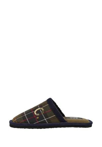 A.p.c. A. P.c. Mule Slipper Men A. P.c X Barbour Us 7 Khaki Green In Brown