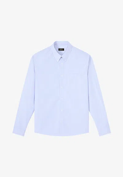 A.p.c. A. P.c. New Greg Shirt Xs Blue