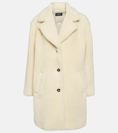 Apc A. P.c. Nicolette Cotton And Wool Coat In White
