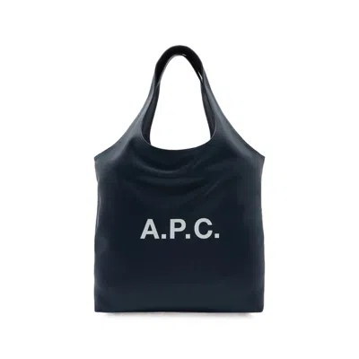 A.p.c. A. P.c. Ninon Logo-print Tote Bag In Blue