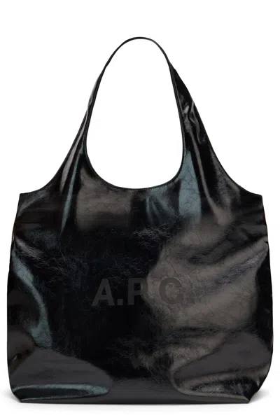 A.p.c. A. P.c. Ninon Synthetic Tote Handbag In Black