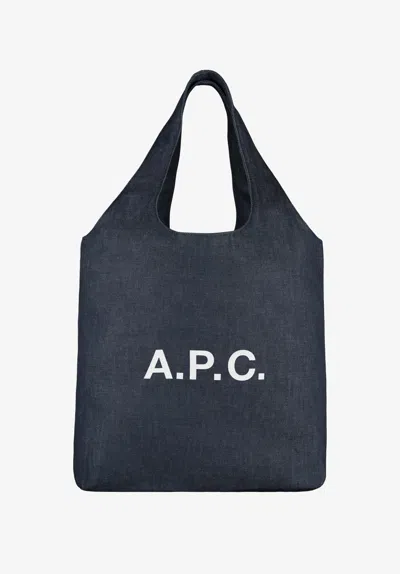 A.p.c. A. P.c. Ninon Tote Bag One Size Indigo In Blue