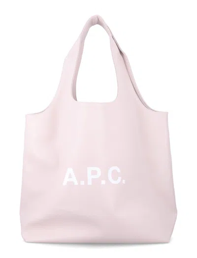 A.p.c. A. P.c. Ninon Tote Bag With Bold Logo, 50cm X 34cm X 11cm In Parma Rose