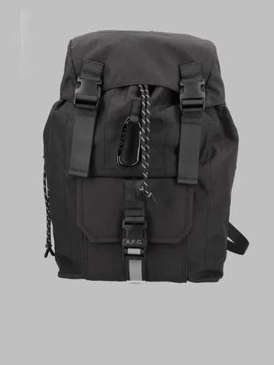 A.p.c. A. P.c. Nylon Roll-top Backpack In Black