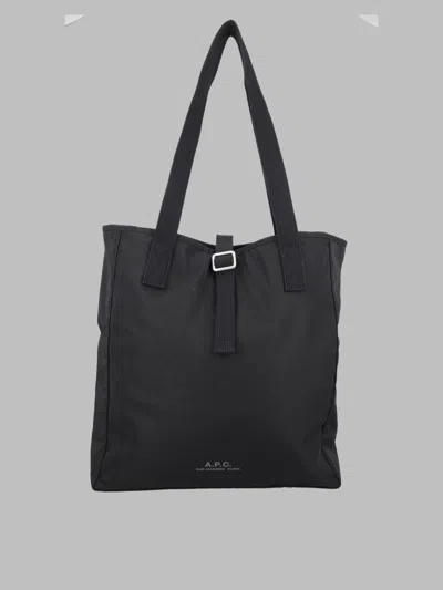 A.p.c. A. P.c. Nylon Tote Bag With Buckle Strap In Black