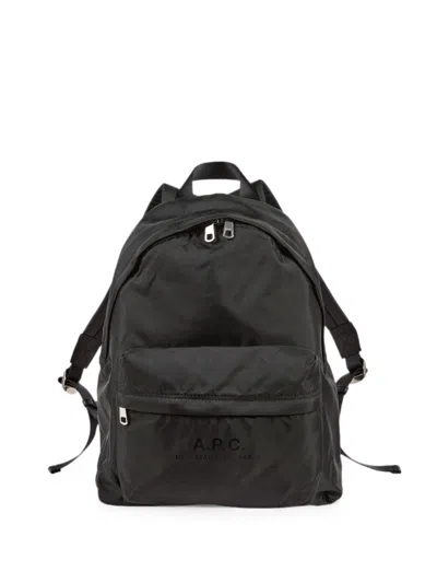 A.p.c. A. P.c. One Large Zip Pocket Tote Bag With Embossed Logo, 25 X 40 X 25 Cm In Nero