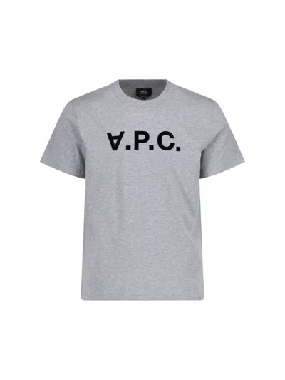 A.p.c. A. P.c. Organic Cotton Crewneck T-shirt For Men In Gray