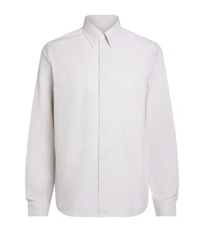 Apc Organic Cotton Stripe Shirt In White
