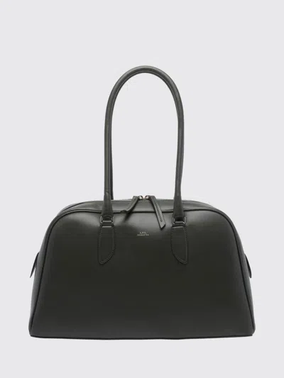 A.p.c. A. P.c. Paloma Smooth Cowskin Hobo Bag With Printed Logo In Black