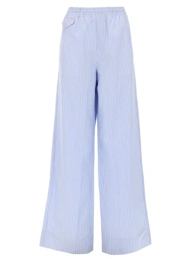 A.p.c. Striped Wide-leg Trousers In Blue