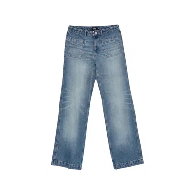 A.p.c. A. P.c. Patch-pocket Wide-leg Jeans In Blue