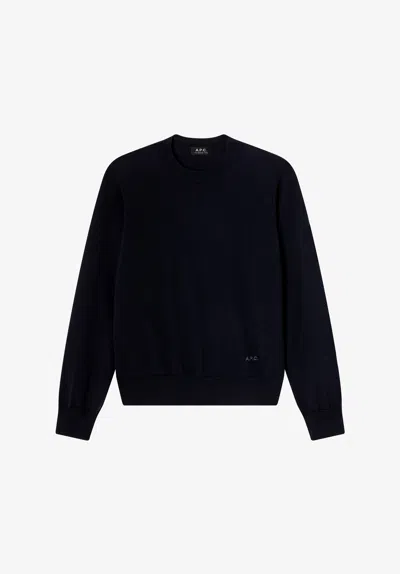 A.p.c. A. P.c. Philomena Sweater Xs Navy Blue In Black