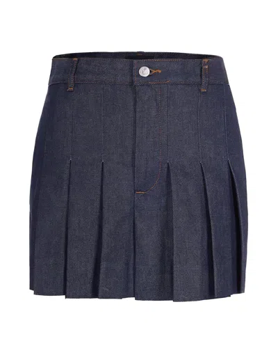 A.p.c. A. P.c. Pleated Denim Mini Skirt In Indigo