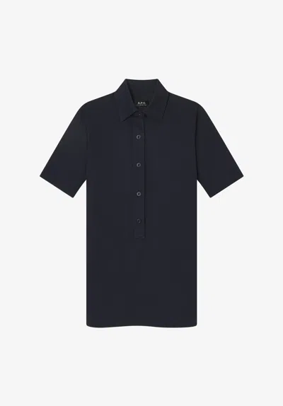 A.p.c. A. P.c. Polo Dress 38 Navy Blue