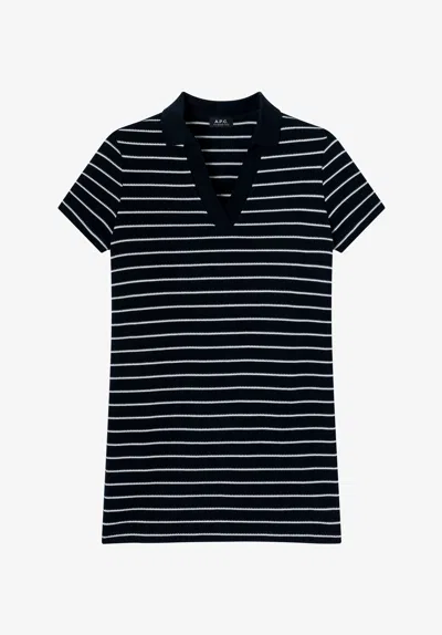 A.p.c. A. P.c. Polo Dress Xs Navy Blue