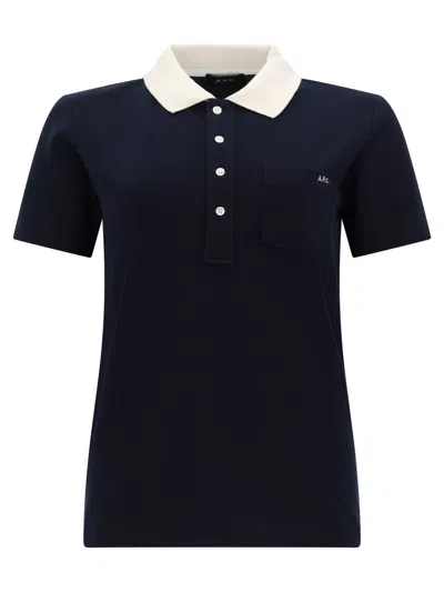 Apc A. P.c. Polo Shirt With Logo And Contrasting Collar In Multi