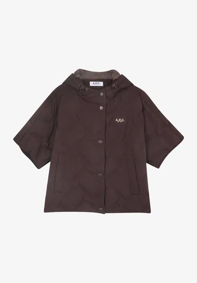 A.p.c. A. P.c. Quilted Poncho Xs Chestnut Brown