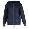 Apc A. P.c. Quilted Zipped Jacket In Navy Blue Polyester In Blue