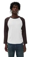 A.p.c. A. P.c. Raglan Long Sleeve Tee Bld Beige/brown In White