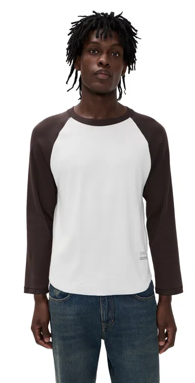 A.p.c. A. P.c. Raglan Long Sleeve Tee Bld Beige/brown In White