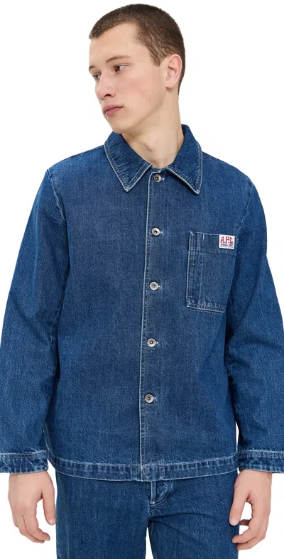 Apc A. P.c. Ralph Jacket Ial Washed Indigo In Ial - Stonewashed Indigo