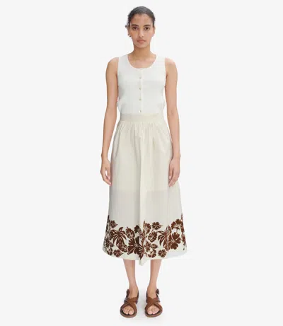 A.p.c. A. P.c. Ravenna Aloha Skirt 38 Ecru In Multi