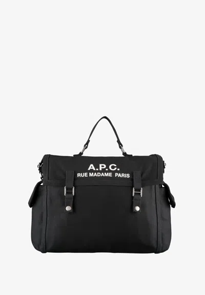 A.p.c. Recuperation Foldover Messenger Bag In Black