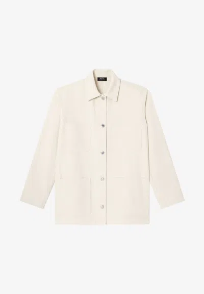 A.p.c. A. P.c. Recycled Denim Workwear Jacket 34 Off White