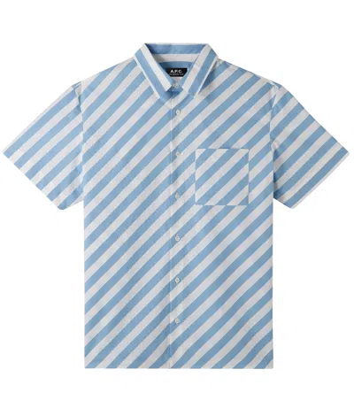 A.p.c. A. P.c. Riley Short-sleeve Shirt Xxl Light Blue