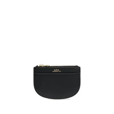 A.p.c. A. P.c. Rounded Leather Purse In Black