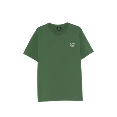 A.p.c. A. P.c. Rue Madame Logo-print Crew-neck T-shirt In Green
