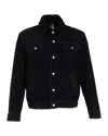 Apc A. P.c. Shearling-collar Corduroy Jacket In Black Wool In Black