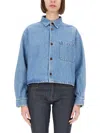 Apc Blue Samantha Denim Overshirt In Denim