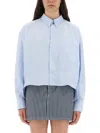 Apc A.p.c. Powder Blue Oxford Oversize Sophia Shirt In Blue