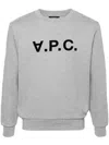 Apc A.p.c. Sweatshirt Crew-neck Logo Print Clothing In Grey