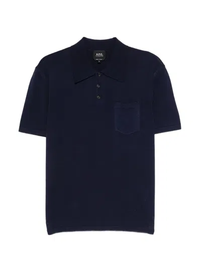 A.p.c. A. P.c. Short-sleeved Polo Shirt With Chest Pocket And Logo In Animal Print