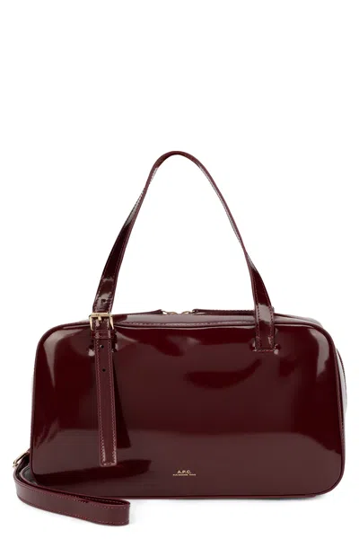 A.p.c. A. P.c. Shoulder Handbag In Patent Leather In Burgundy