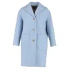 Apc A. P.c. Single-breasted Coat With Pockets In Light Blue Wool In Blue