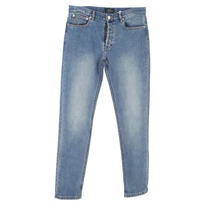 Apc A. P.c. Slim Fit Jeans In Blue Cotton Denim