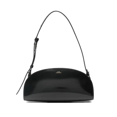 A.p.c. A. P.c. Small Demi-lune Shoulder Bag In Black
